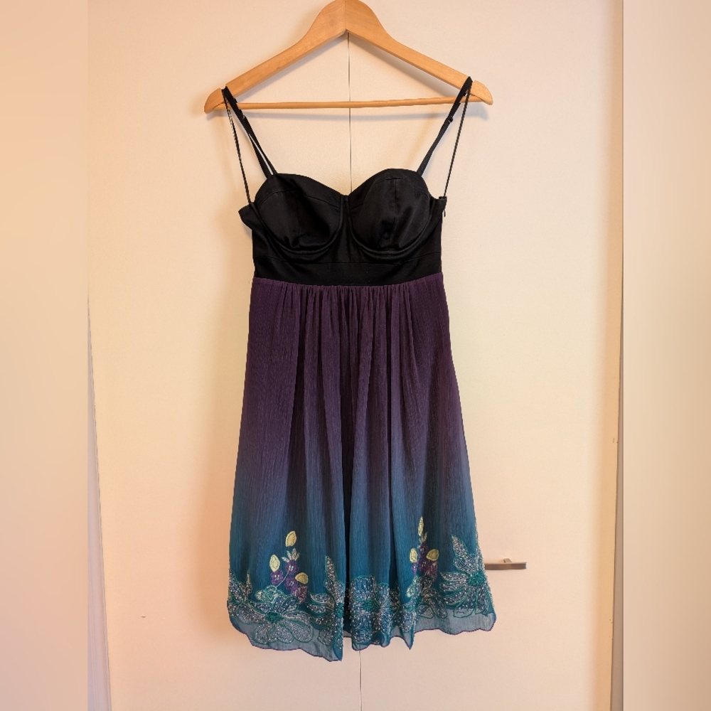 Ombre Babydoll Dress with Beading